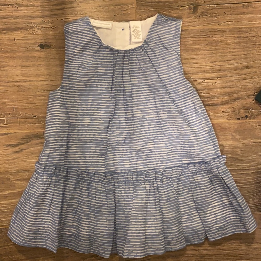 Blue sleeveless toddler blouse- perfect condition